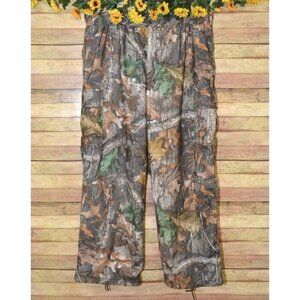 Advantage Timber Men's 2XL Brown Camo Hunting Cargo Pants Elastic Waist Pockets